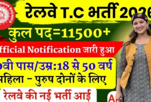RRB TTE Bharti 2026 for 12th Pass & Graduate