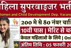 Mahila Supervisor Recruitment 2026 for 10th,12th Pass & Graduate
