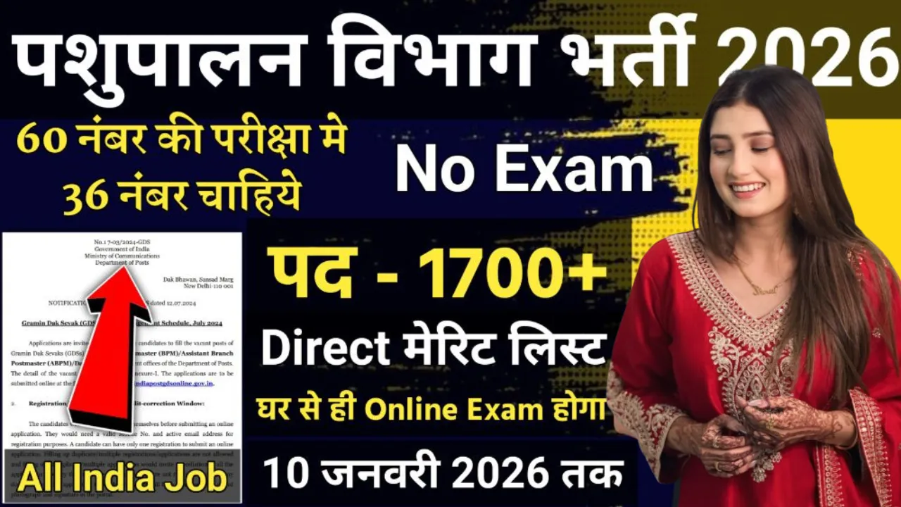 Pashupalan Vibhag Bharti 2026 for 10th, 12th Pass & Graduate