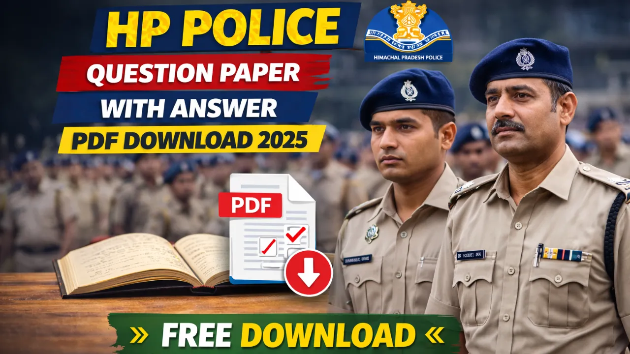 HP Police Question Paper with Answer PDF Download 2025