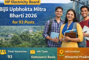 HP Electricity Board Bijli Upbhokta Mitra Bharti 2026 for 93 Posts