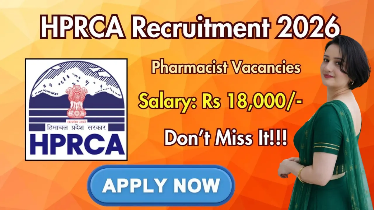 HPRCA Hamirpur Recruitment 2026 for 41 Pharmacist Posts