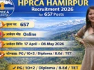 HPRCA Hamirpur Recruitment 2026 for 657 Posts