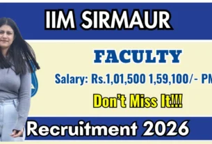 IIM Sirmaur Faculty Recruitment 2026 No Exam Direct Interview
