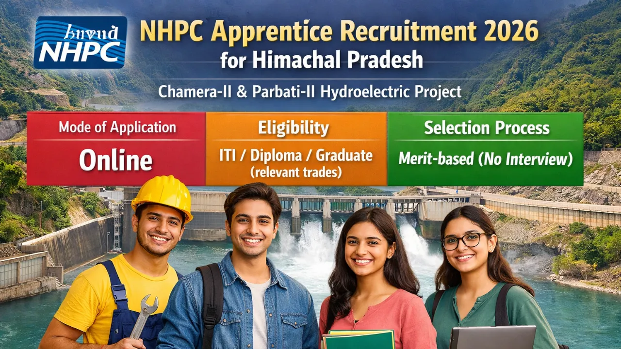 NHPC Apprentice Recruitment 2026 for Himachal Pradesh