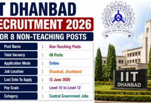 IIT Dhanbad Recruitment 2026 for 8 Non-Teaching Posts