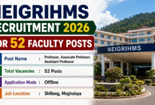 NEIGRIHMS Recruitment 2026 for 52 Faculty Posts