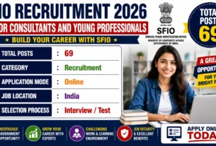 SFIO Recruitment 2026 for 69 Junior Consultants and Young Professionals