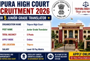 Tripura High Court Recruitment 2026 for 5 Junior Grade Translator