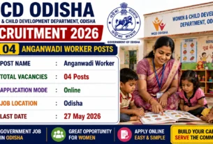 WCD Odisha Recruitment 2026 for 04 Anganwadi Worker Posts